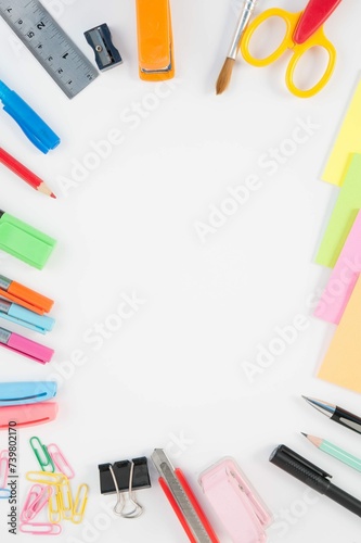 School Office Tools White Background