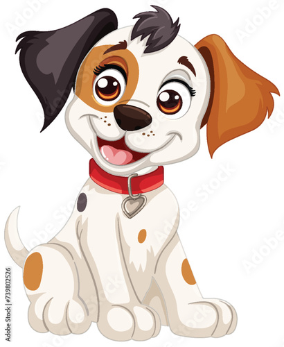Vector illustration of a happy  cartoon puppy