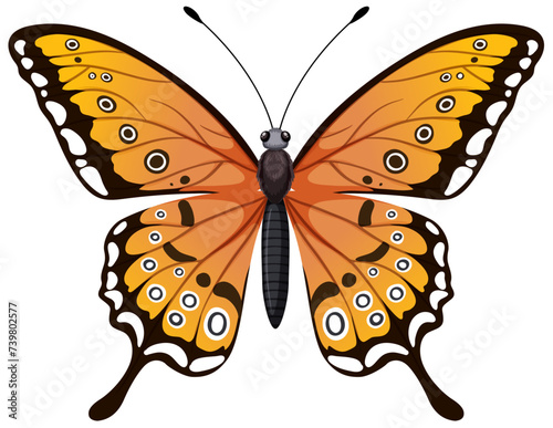 Colorful vector graphic of a monarch butterfly