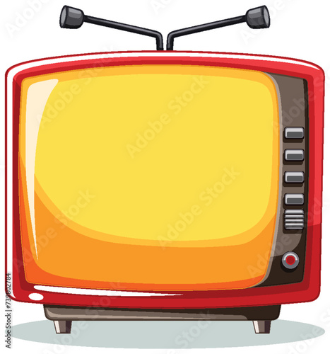 Colorful vector of a classic vintage TV