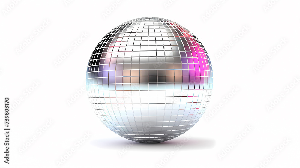 Disco ball sphere with colorful disco lights at party Disco ball sphere with colorful disco lights at party
