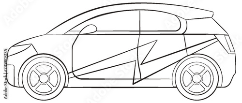 Abstract geometric lines forming a stylized car