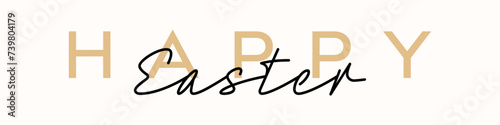 Happy Easter typography text banner, Easter lettering logo
