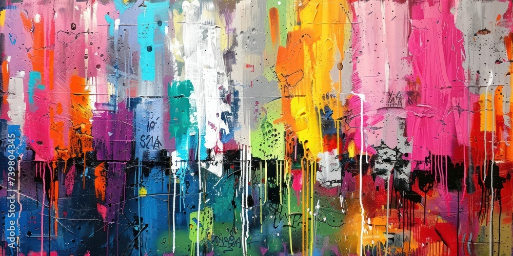 Vibrant street style, bold urban graffiti art in saturated hues Vibrant street style, bold urban graffiti art in saturated hues