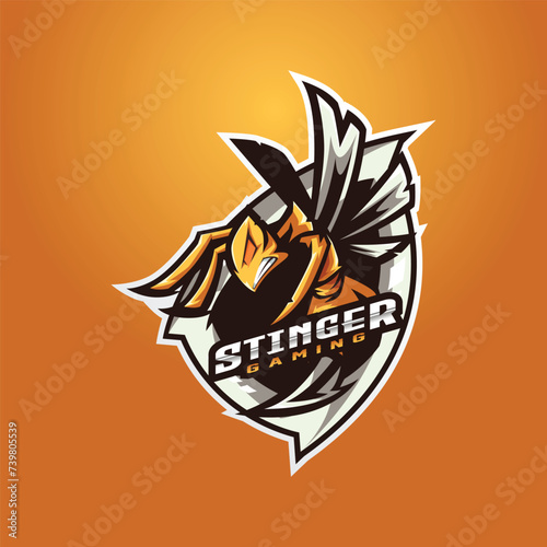 Bee Mascot Esport Logo Design Illustration For Gaming Club