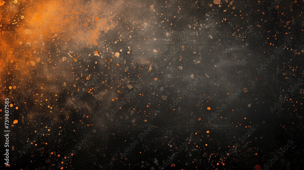 black orange spot , a normal simple grainy noise grungy empty space or spray texture , a rough abstract retro vibe shine bright light and glow background template color gradient  - obrazy, fototapety, plakaty 
