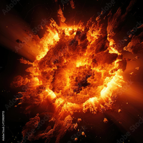 Intense Sun Illuminating the Dark Sky