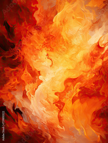 Erupting Large Orange and Yellow Fire in the Air