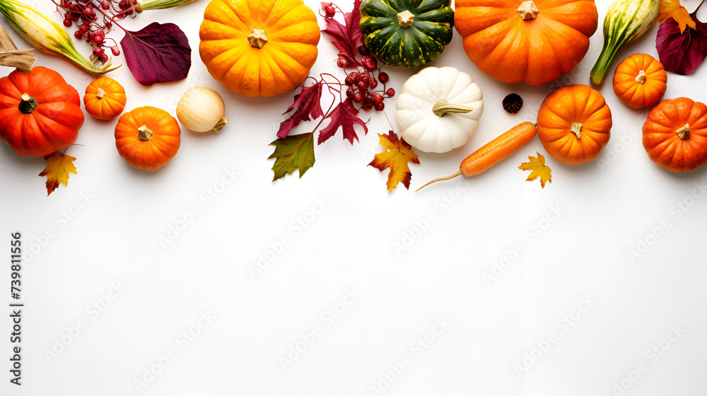 Thanksgiving day or autumn composition with pumpkin, oranges, leaves or chicken,Happy fall halloween autumn holiday thanksgiving banner greeting card - Pumpkins on rustic wooden table with whit wall Thanksgiving day or autumn composition with pumpkin, oranges, leaves or chicken,Happy fall halloween autumn holiday thanksgiving banner greeting card - Pumpkins on rustic wooden table with whit wall