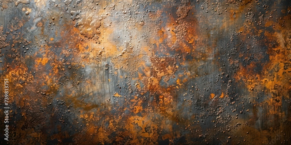 Corroded texture on rusty metal grunge, epitomizing industrial wear