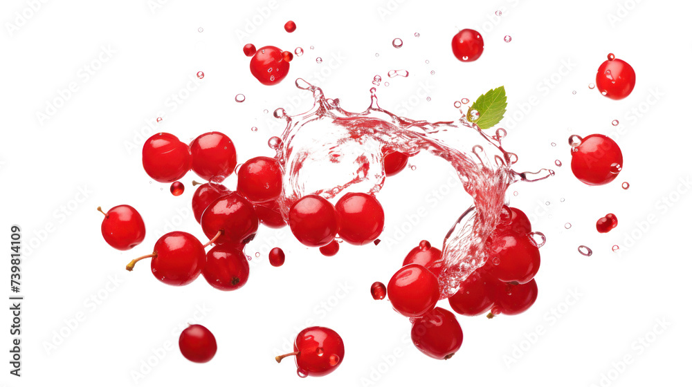 Falling berries isolated on transparent and white background.PNG image