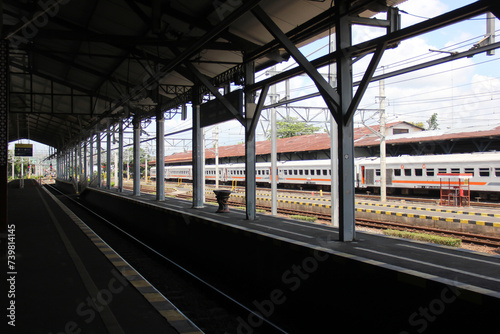 Yogyakarta, Indonesia 16 February 2024. Platform atmosphere at Lempuyangan station.