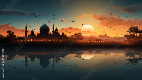 Ramadan backgrounds with beautiful view, Eid ul Fitr And Eid ul Adha