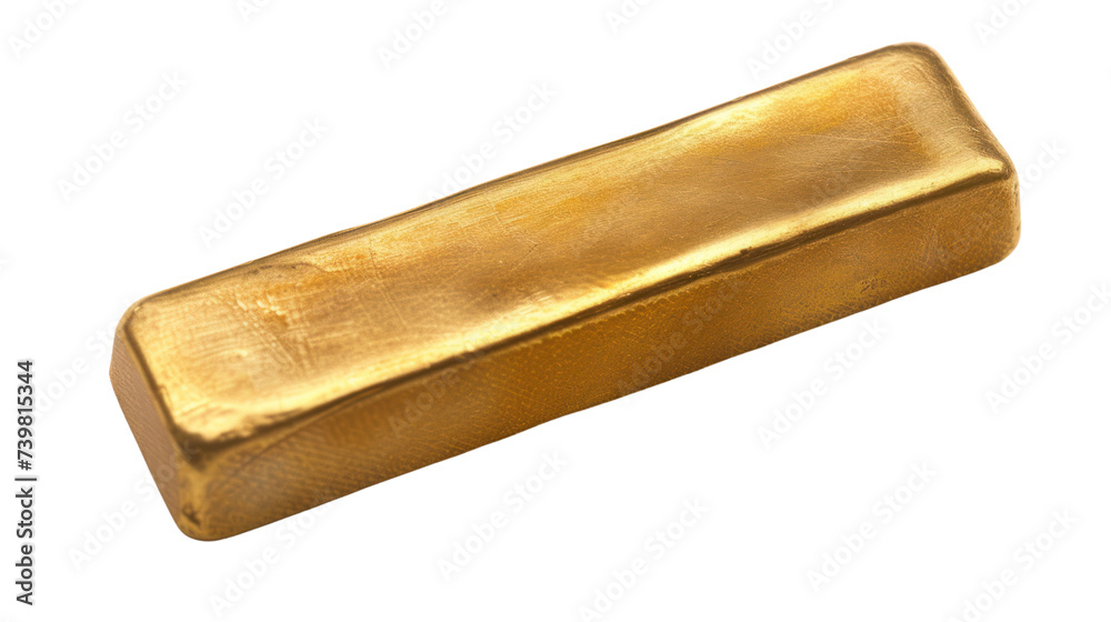 Close-up shot of a single gold bar isolated on transparent and white background.PNG image Close-up shot of a single gold bar isolated on transparent and white background.PNG image