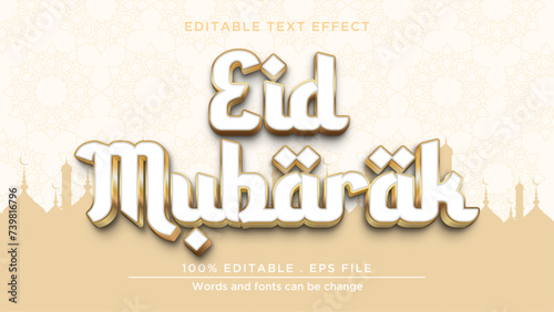 Eid mubarak text effect. Editable text effect for ramadan