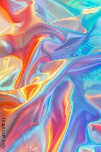 Holographic iridescent color abstract background. AI generative