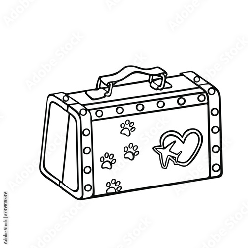 outline of a bag on a white background. Vector