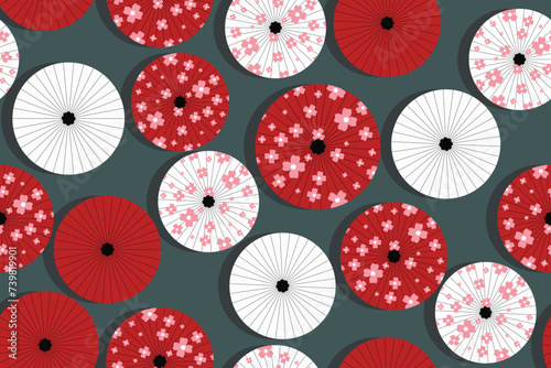 umbrella in seamless vector for background, fabric, cover, wrapping.etc