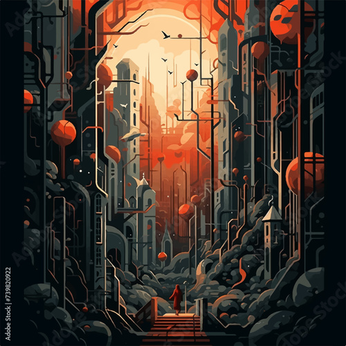 bright horror illustration