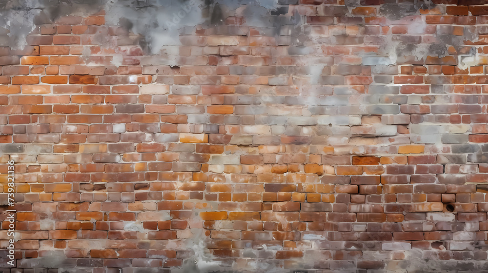 Naklejka premium Brick wall background, wall pattern texture, vibrant