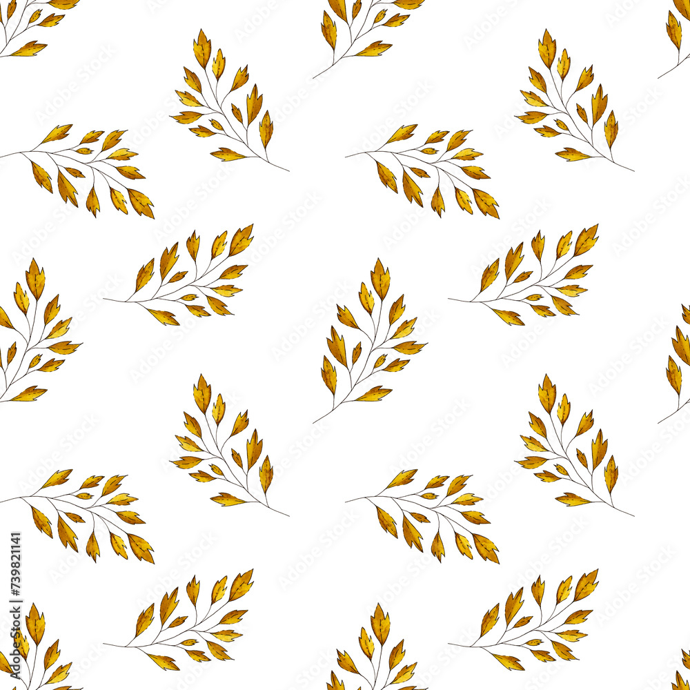 Seamless watercolor leaf pattern. Hand drawing Seamless watercolor leaf pattern. Hand drawing