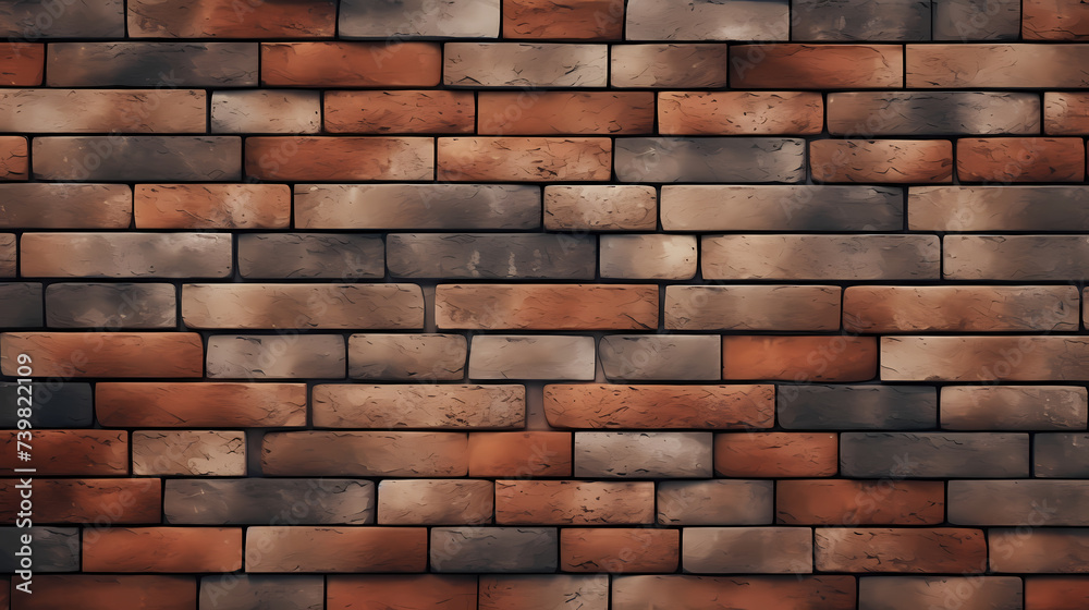 Fototapeta premium Brick wall background, wall pattern texture, vibrant