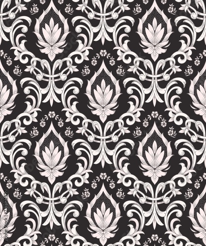Damask Seamless Pattern Element Vector Classical Luxury Old Fashioned Damask Ornament Royal Victoria 20