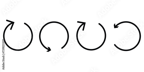 4 round circle arrow icon. Simple illustration of round circle arrow vector icon for web design isolated on white background