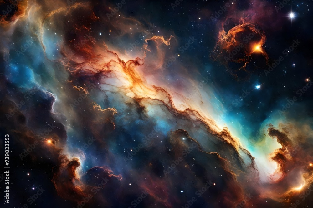 Nebula and galaxies in space. Abstract cosmos background. Nebula and galaxies in space. Abstract cosmos background.