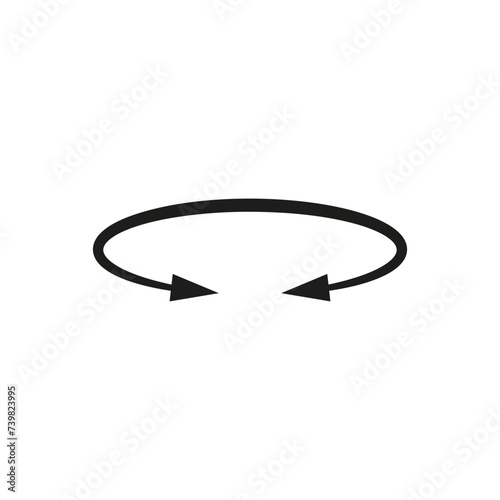 Dual double ended semi circle arrow. Semicircular round long two sided arrow. Vector illustration. 