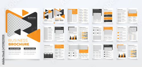 set of minimalist business brochure template with simple style and modern layout