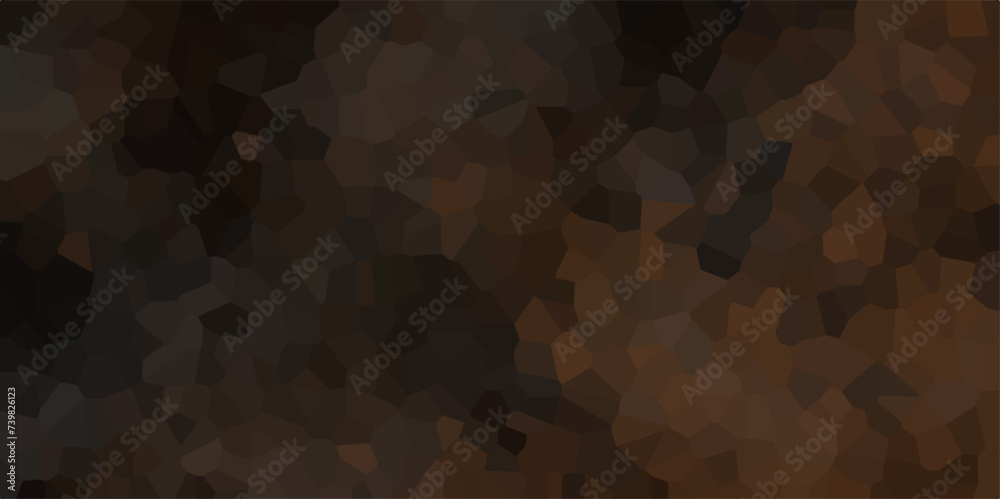 Dark Brown vector background with triangles. Dark Black vector triangle mosaic cover. A completely new color illustration in a vague style. - obrazy, fototapety, plakaty 
