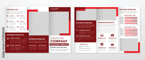 trifold brochure template design with modern style and minimalist layout concept