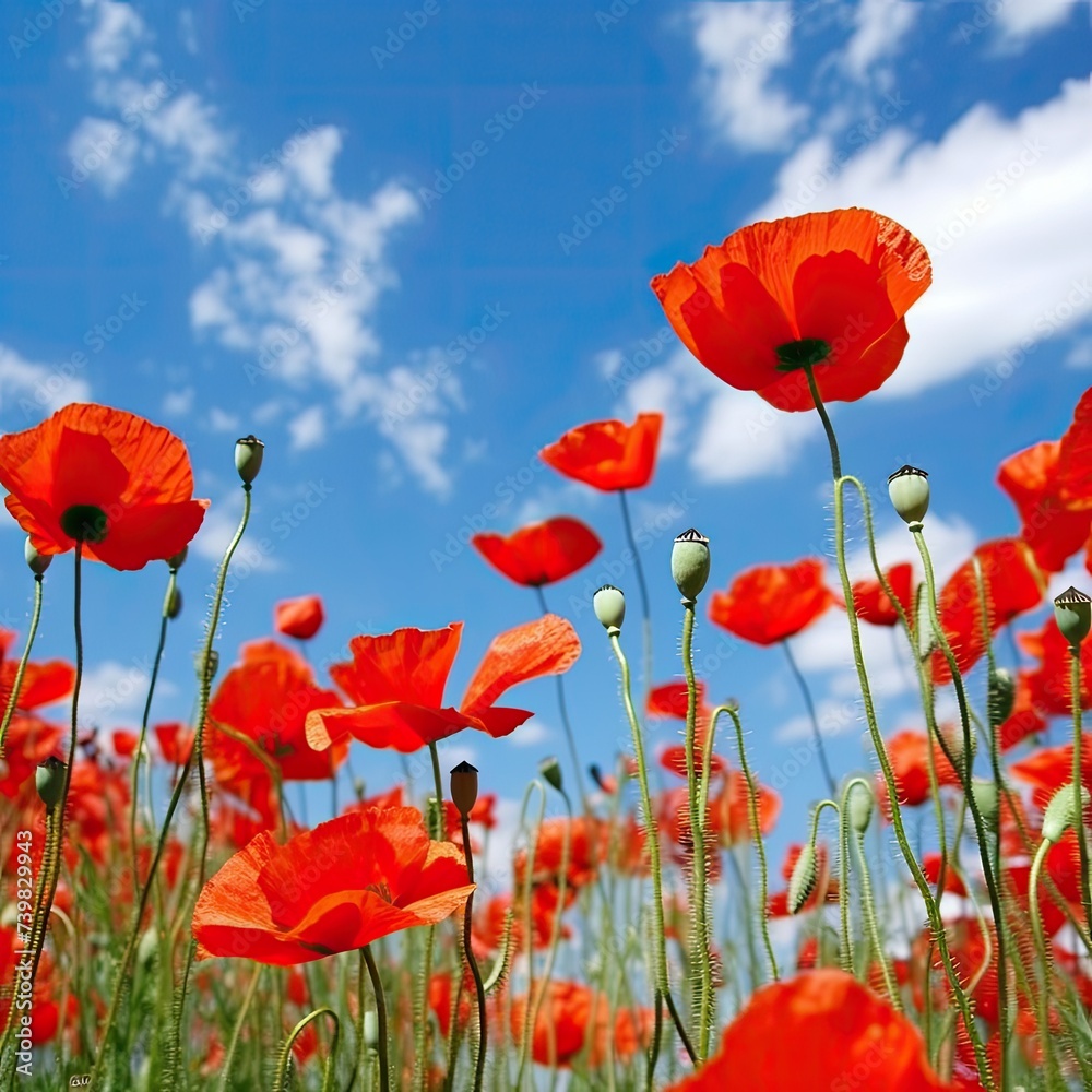 Obraz premium red poppy field