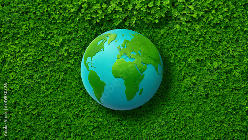 green grass globe  earth day  Earth  Eco-friendly  AI generated