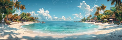 Beach Resort Summer Abstract Background, Banner Image For Website, Background, Desktop Wallpaper
