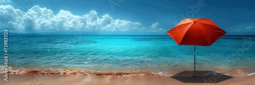 Beach Umbrella Summer Abstract Background, Banner Image For Website, Background, Desktop Wallpaper