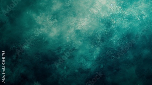 dark green teal sea blue , a rough abstract retro vibe background template or spray texture color gradient shine bright light and glow , grainy noise grungy empty space  © midart