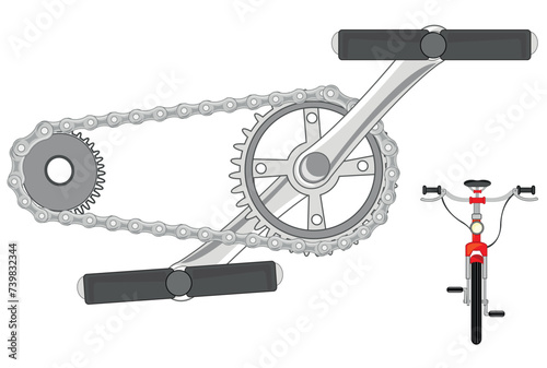 Main detail of the bicycle asterisk with chain