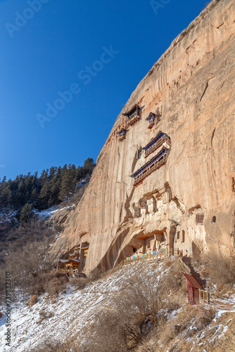 Mati Temple (or Matisi Temple). Thirty three Heaven grottoes (North caves). Zhangye city, China. photo