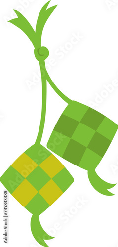 illustration of ketupat traditional Indonesian food to celebrate the Ramadhan Eid al-Fitr feast
