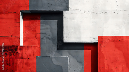red and white wall photo