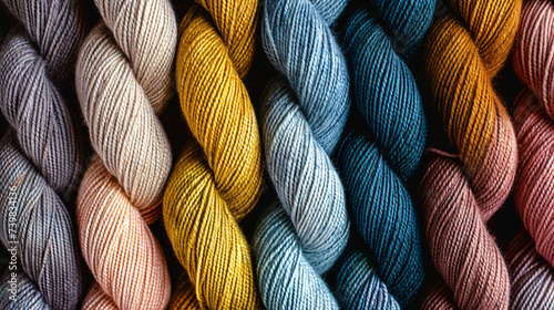 Colorful skeins of yarn