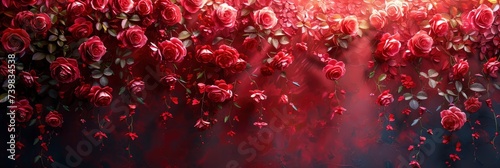 Climbing Rose Filled Deeppink Color, Banner Image For Website, Background, Desktop Wallpaper