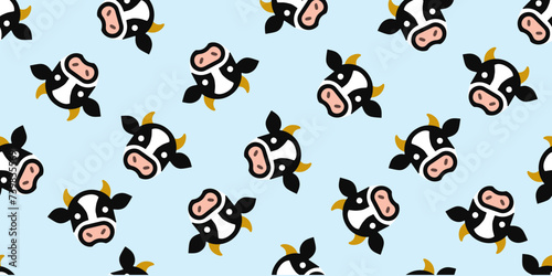 Cows illustration background. Seamless pattern. Vector. 牛のイラストパターン