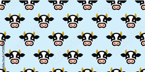 Cows illustration background. Seamless pattern. Vector. 牛のイラストパターン