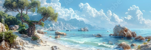 Coastal Wildlife Summer Abstract Background, Banner Image For Website, Background, Desktop Wallpaper © Pic Hub