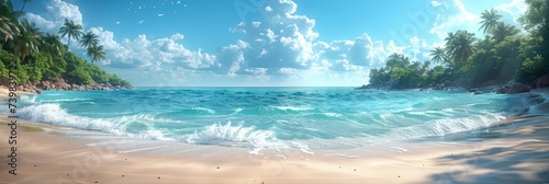 Ocean Breeze Summer Abstract Background, Banner Image For Website, Background, Desktop Wallpaper © Pic Hub