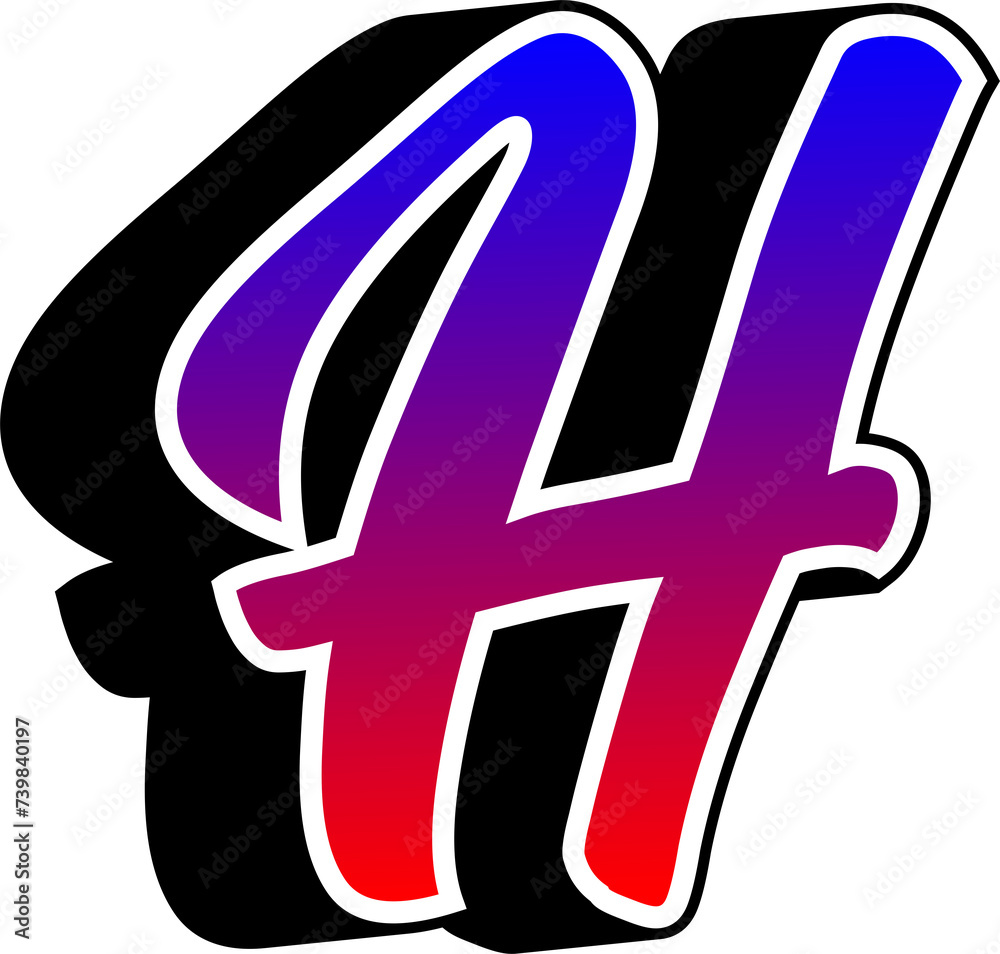 LETTER H 3D BLUE RED COLOR GRADATION LETTER H 3D BLUE RED COLOR GRADATION