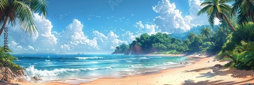 Oceanfront Summer Abstract Background, Banner Image For Website, Background, Desktop Wallpaper